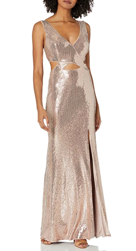 Melissa Gorga’s Rose Gold Sequin Cutout Gown