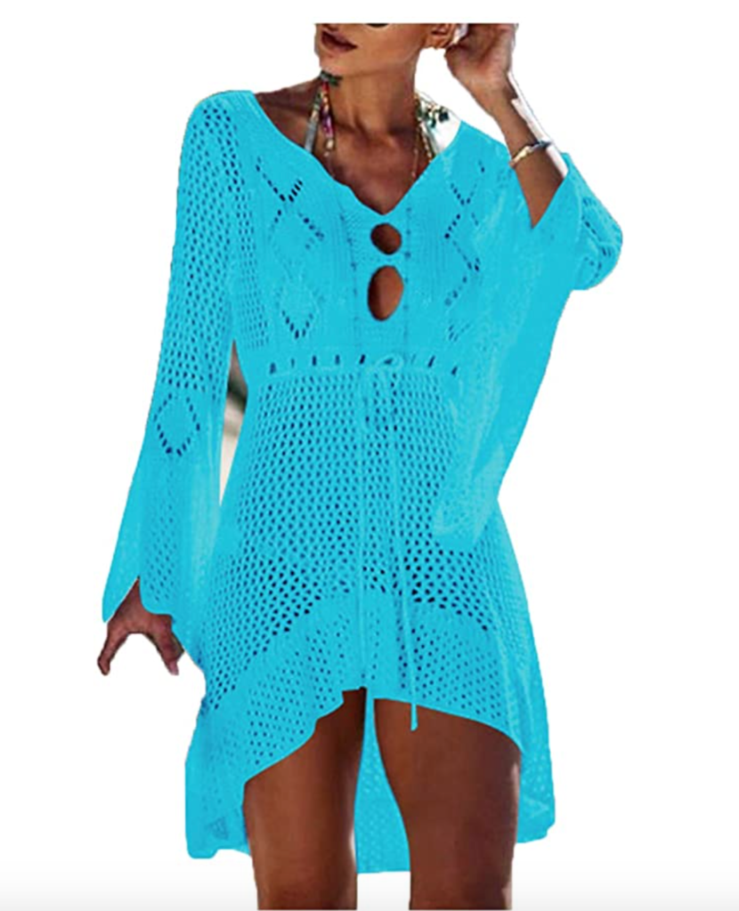 Meredith Marks' Blue Crochet Cover Up