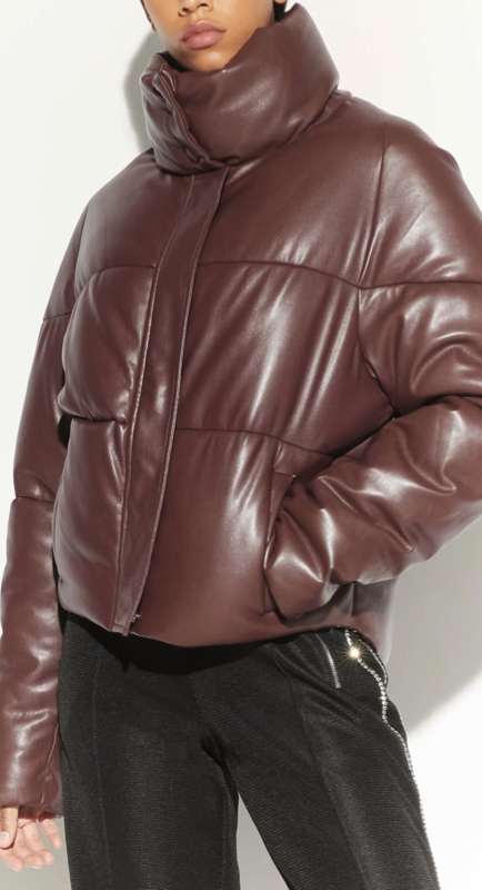 Sonja Morgan’s Brown Leather Puffer Jacket