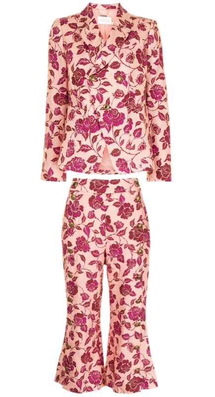 Sutton Stracke’s Pink Floral Print Suit