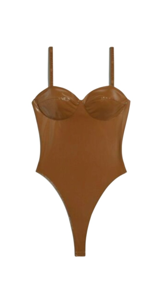 Wendy Osefo's Brown Leather Bodysuit