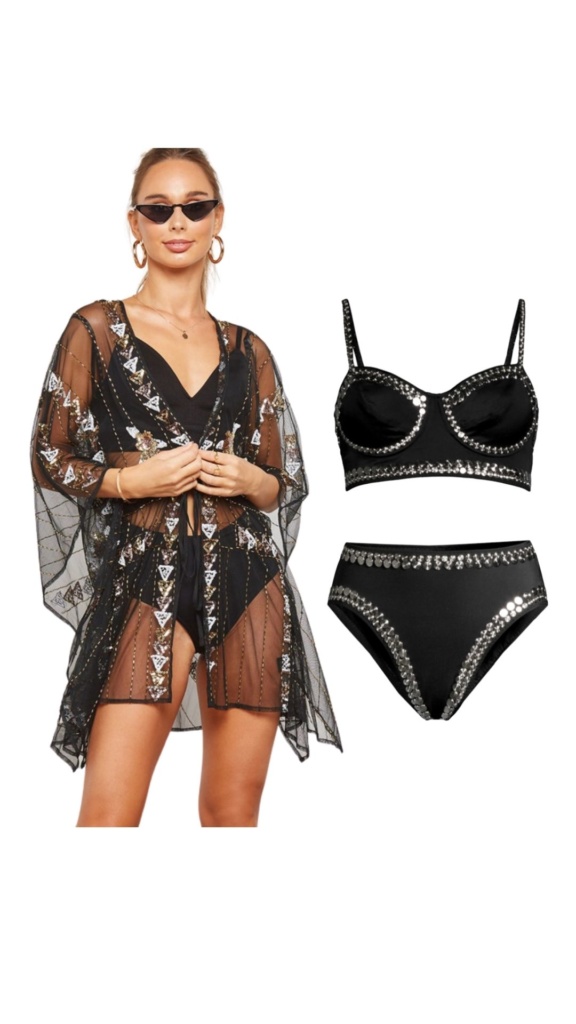Robyn Dixon's Black Beaded Cover Up