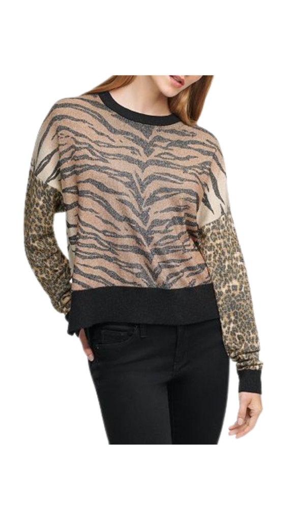 Robyn Dixon's Mixed Animal Print Sweater
