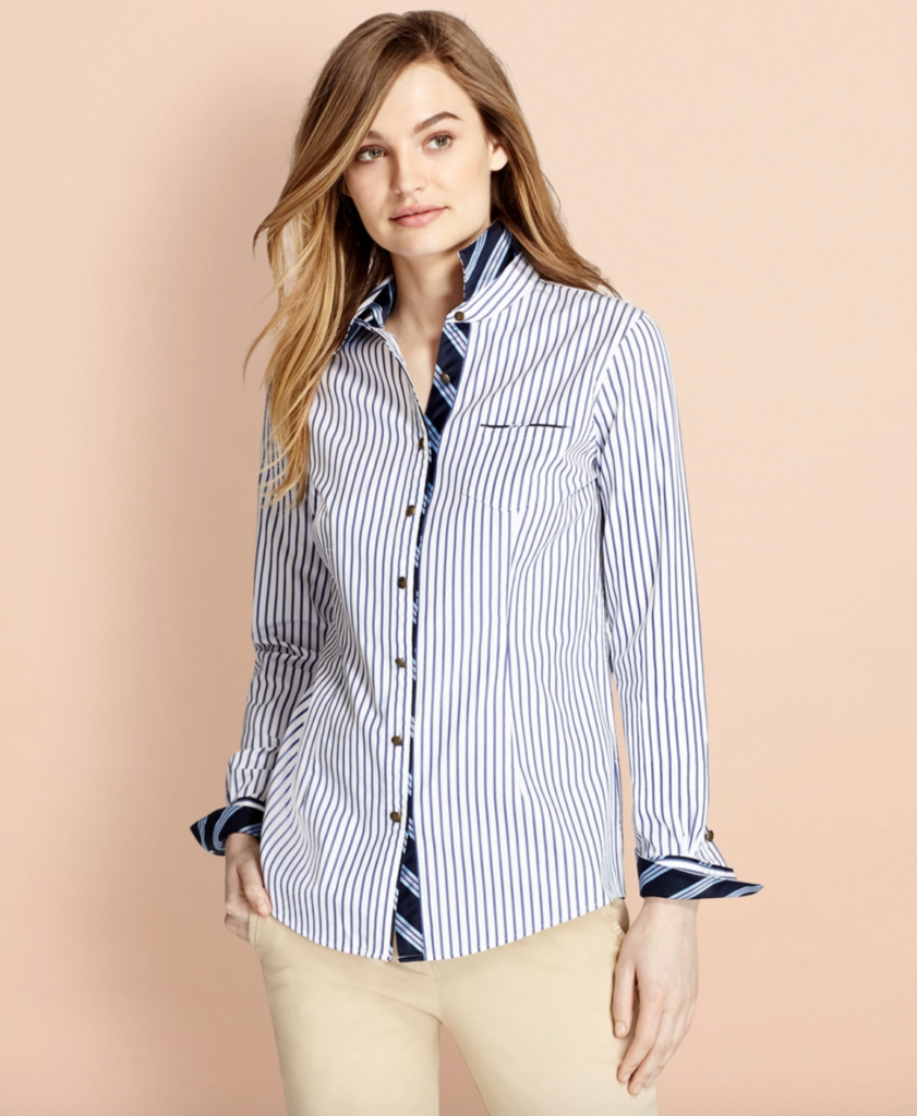 Crystal Kung Minkoff's White Striped Shirt
