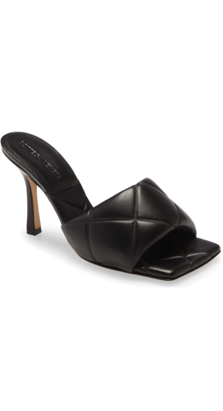 Kyle Richards’ Black Quilted Square Toe Mules | Big Blonde Hair