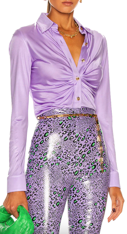 Lisa Barlow’s Purple Ruched Confessional Top