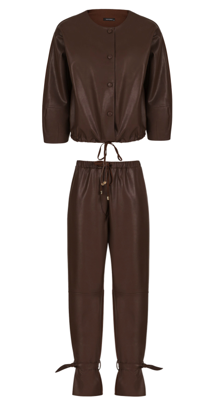 Meredith Marks’ Brown Leather Outfit