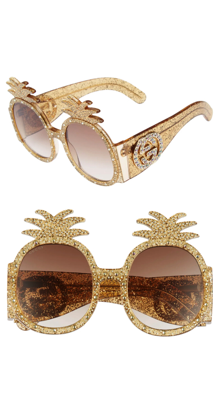 Sutton Stracke’s Gold Glitter Pineapple Sunglasses