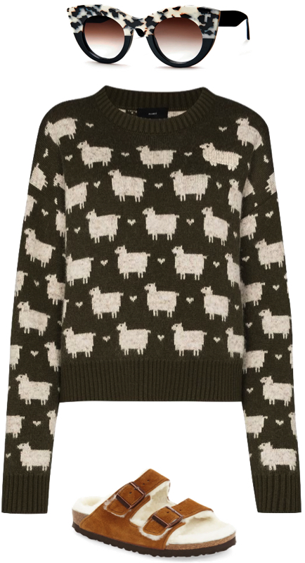 Sutton Stracke’s Sheep Print Sweater