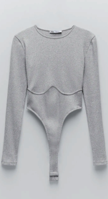Tracy Tutor’s Grey Underwire Bodysuit