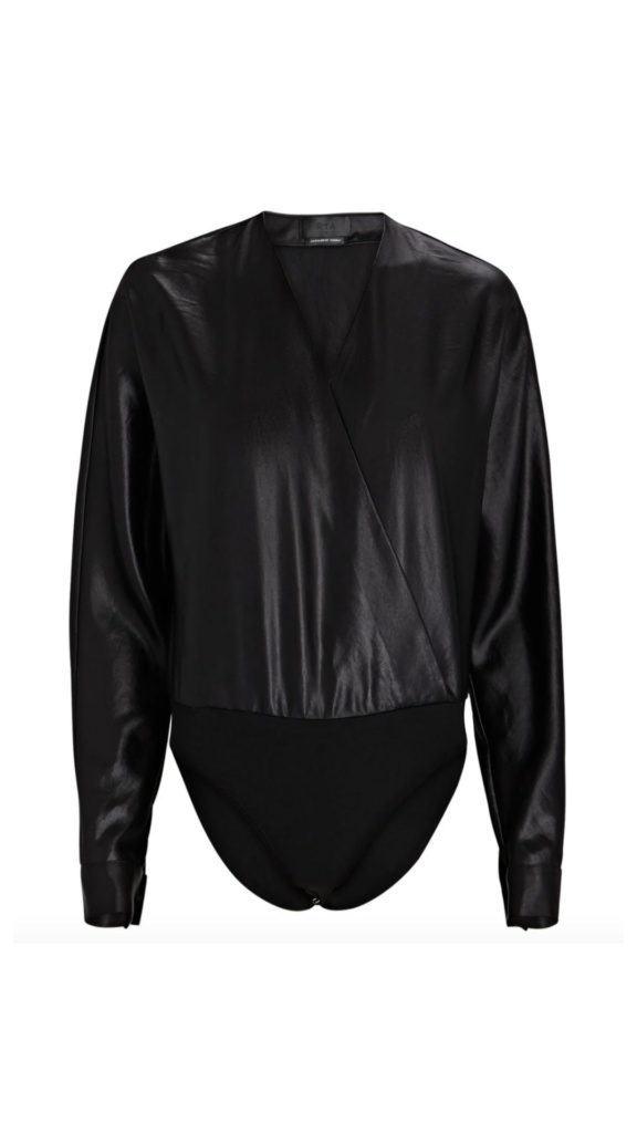 Lisa Barlow's Black Leather Bodysuit