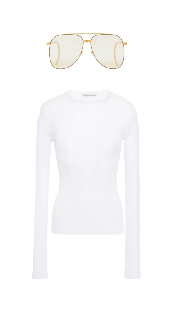 Meredith Marks' White Ribbed Sweater