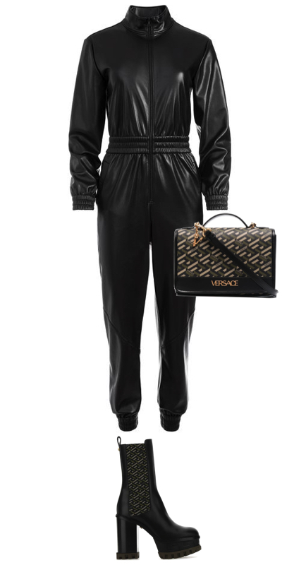 Kyle Richards’ Black Leather Jumpsuit