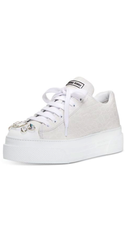 Lisa Barlow’s White Crystal Embellished Sneakers