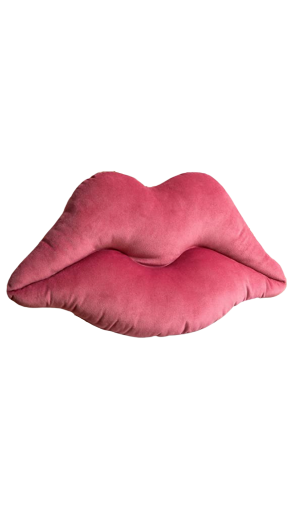 Lisa Rinna's Pink Lips Pillow On Her Couch