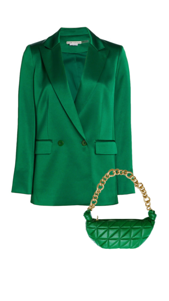 Garcelle Beauvais' Green Satin Blazer