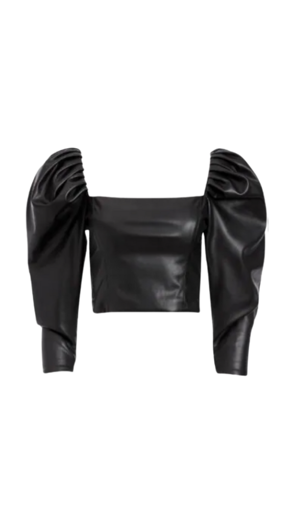 Heather Dubrow's Black Leather Confessional Top