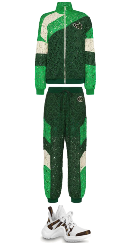 Jen Shah’s Green Lace Track Suit