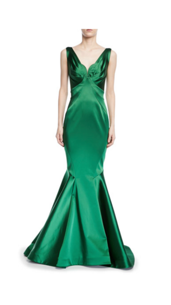 Kyle Richards' Green Satin Gown