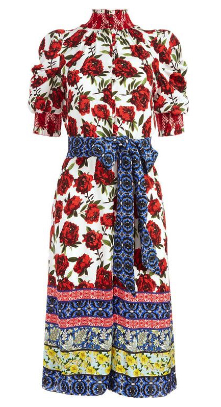 Kyle Richards’ Mixed Floral Print Confessional Dress