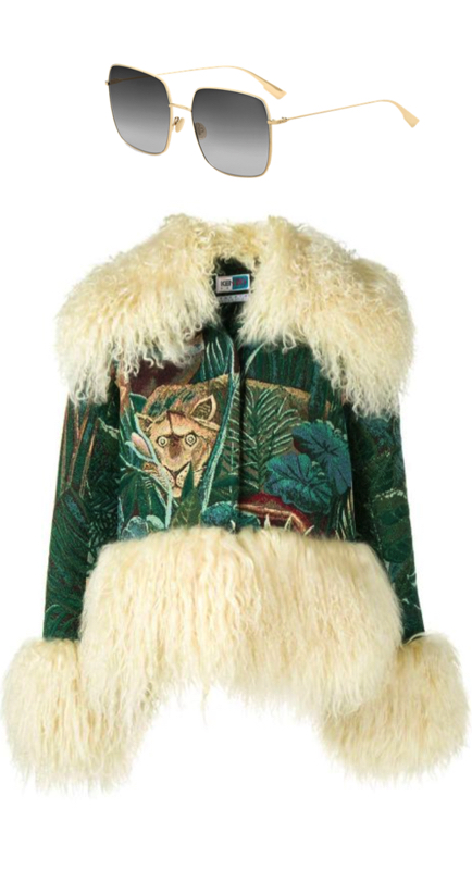 Lisa Barlow’s Green Embroidered Fur Trim Jacket