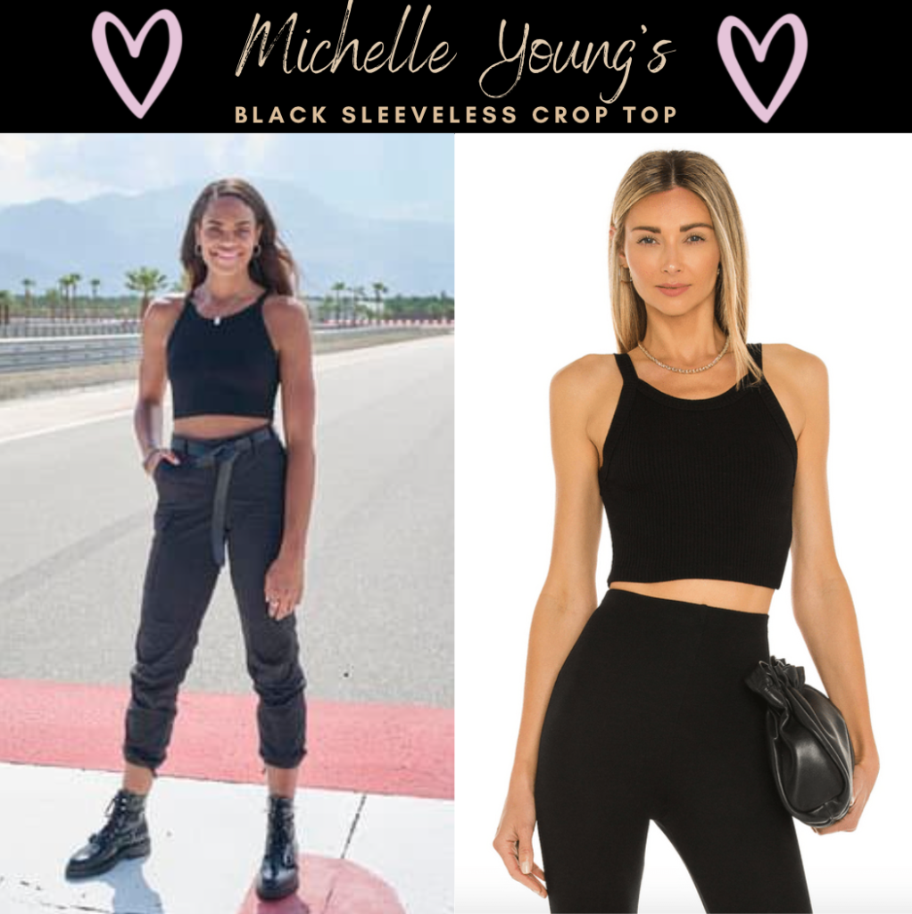 Michelle Young's Black Sleeveless Crop Top