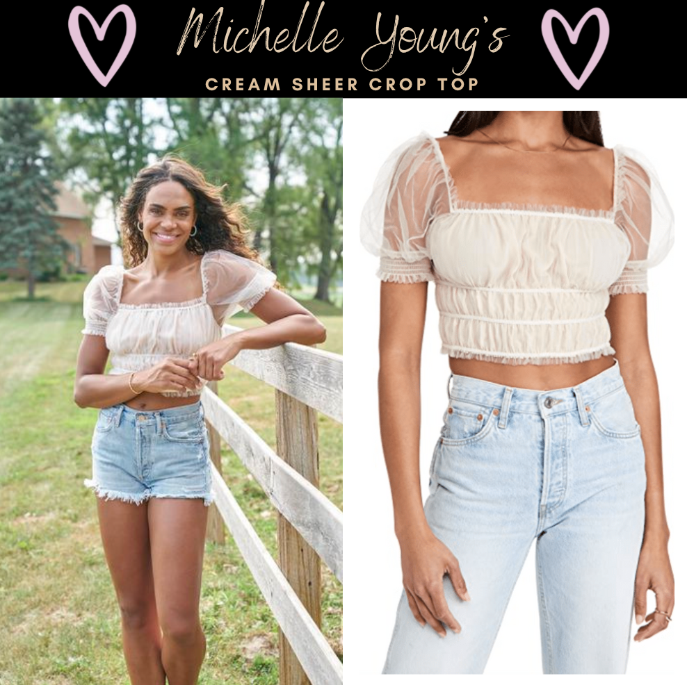 Michelle Young's Cream Sheer Crop Top