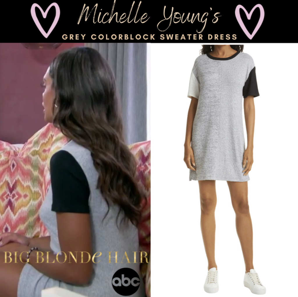 Michelle Young's Grey Colorblock Sweater Dress