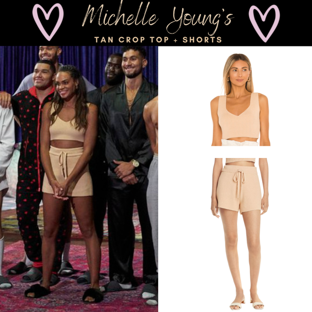 Michelle Young's Tan Crop Top + Shorts
