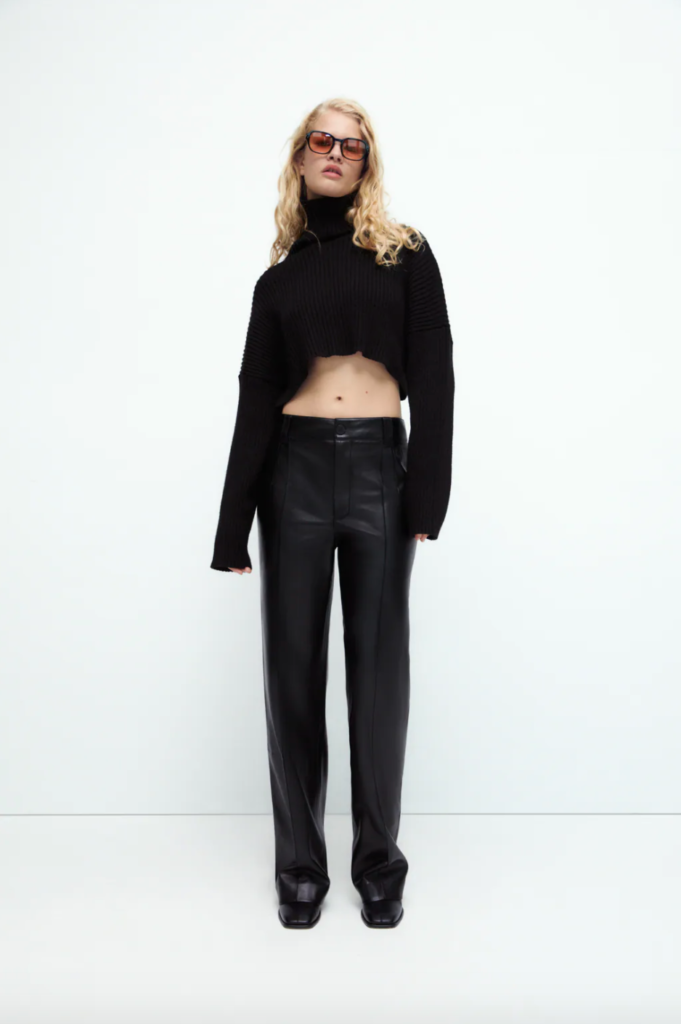 Paige DeSorbo's Black Cropped Turtleneck Sweater