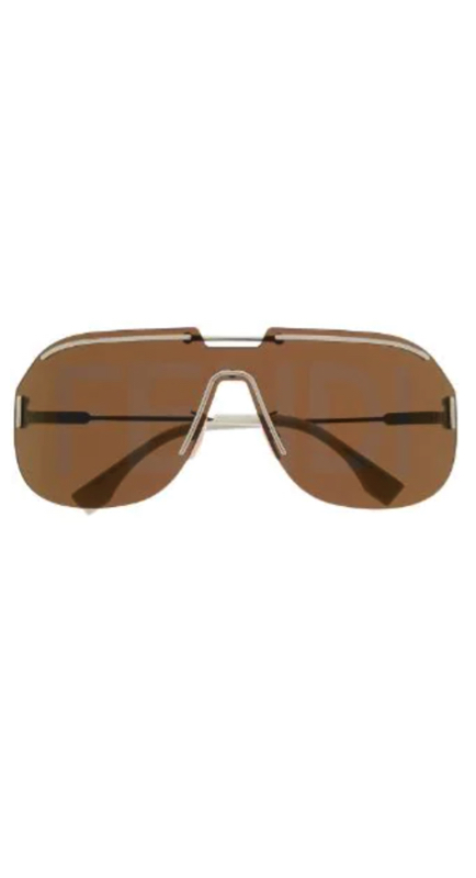 Teresa Giudice’s Gold and Brown Shield Sunglasses