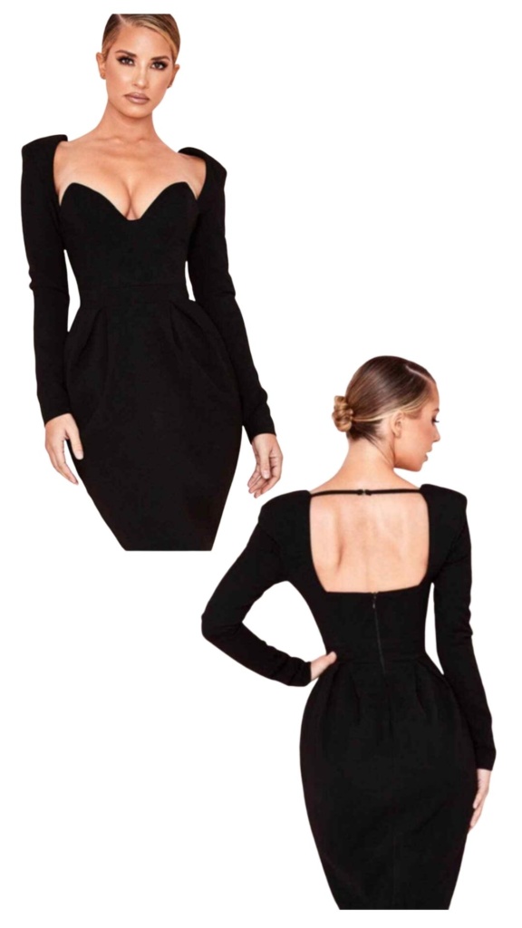 Candiace Dillard's Black Long Sleeve Bustier Dress