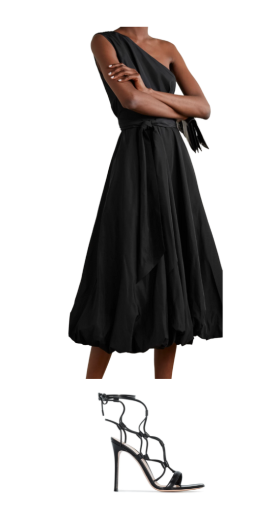 Heather Dubrow's Black One Shoulder Dress