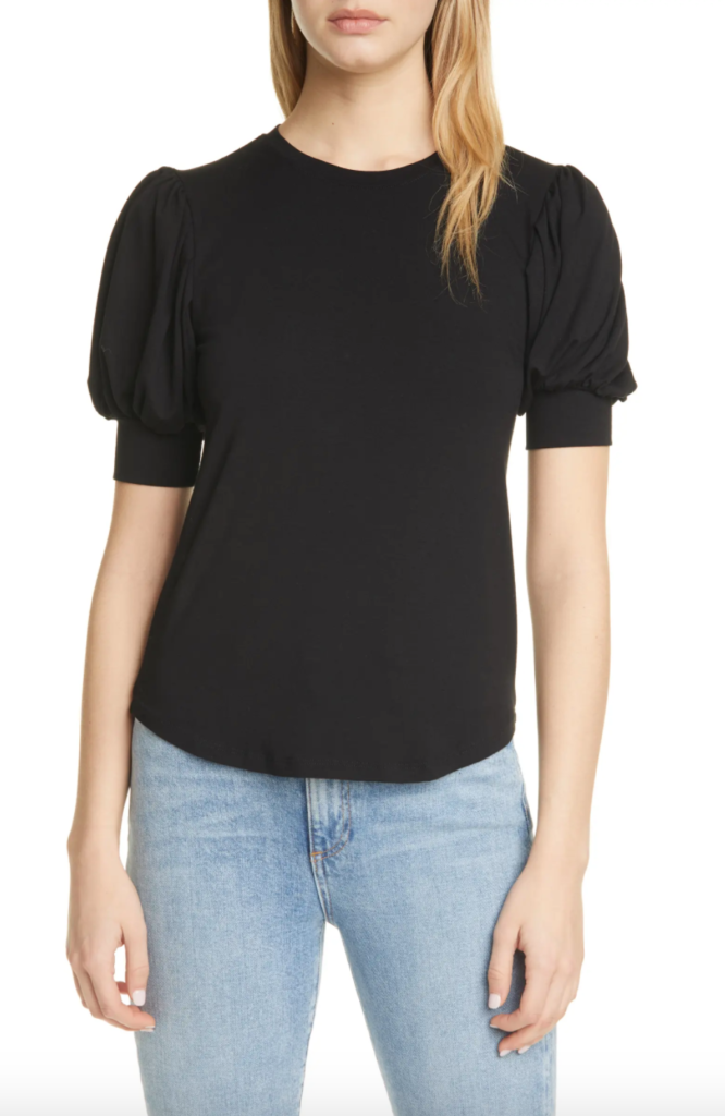 Heather Dubrow's Black Puff Sleeve Top