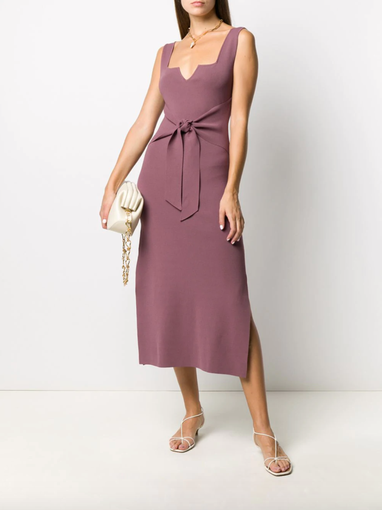 Jennifer Armstrong's Purple Tie Front Dress
