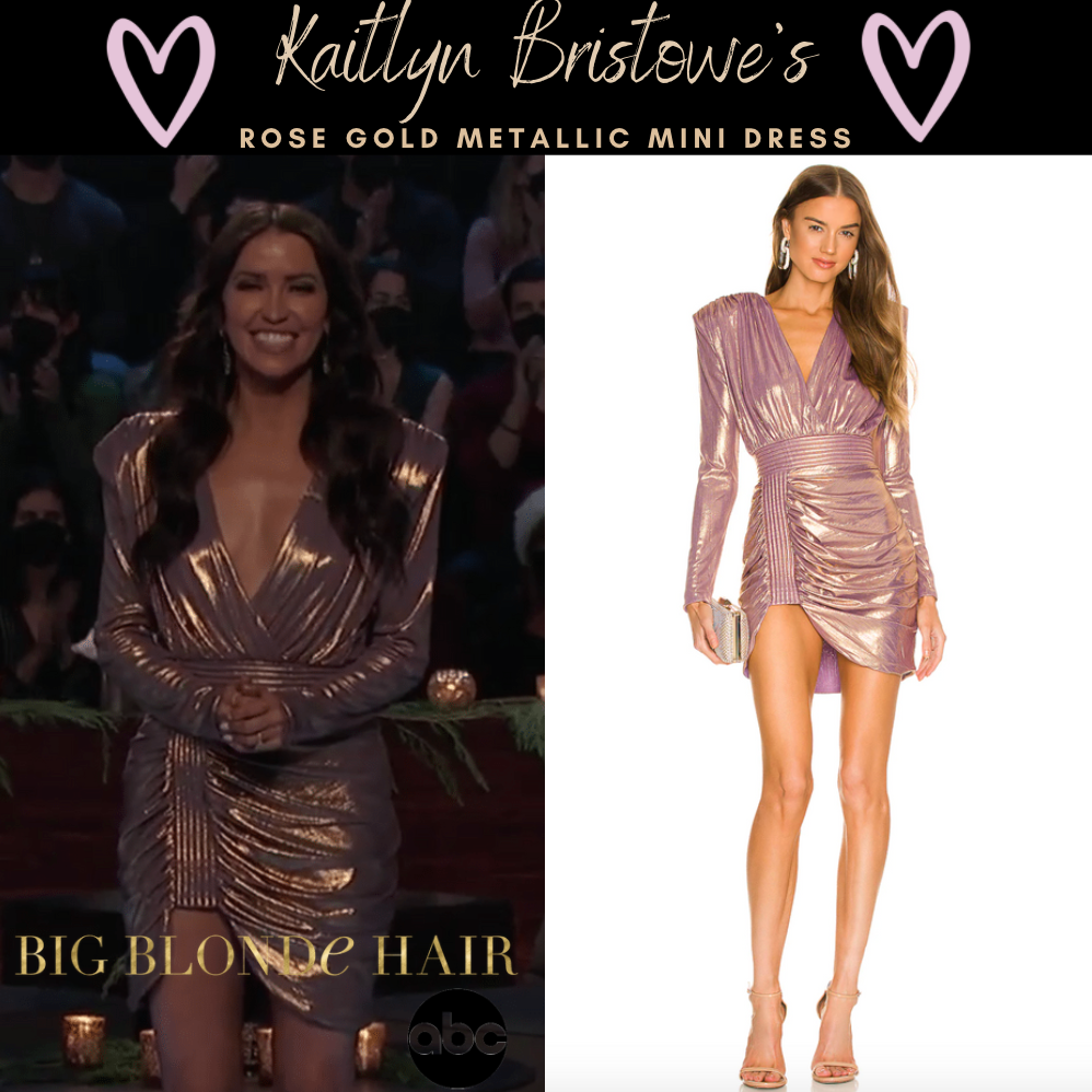 Kaitlyn Bristowe's Rose Gold Metallic Mini Dress