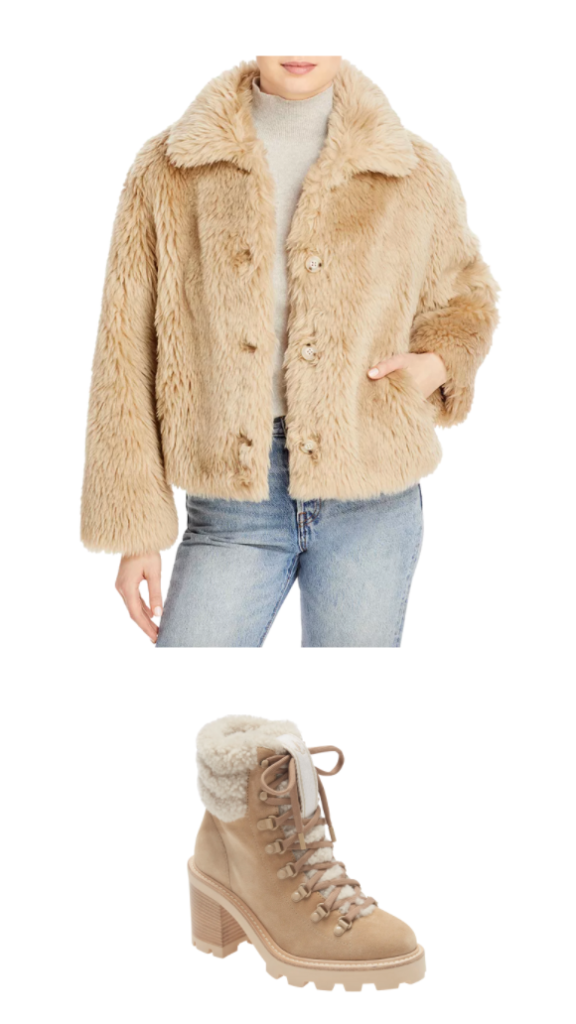 Kristin Cavallari's Beige Faux Fur Jacket