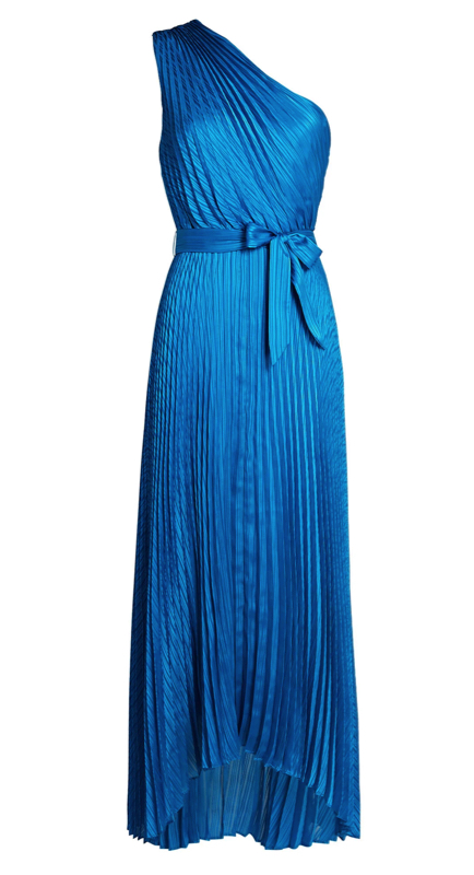 Adriana de Moura’s Blue Pleated Maxi Dress
