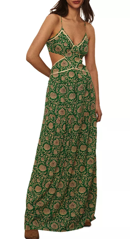 Adriana de Moura’s Green Printed Maxi Dress