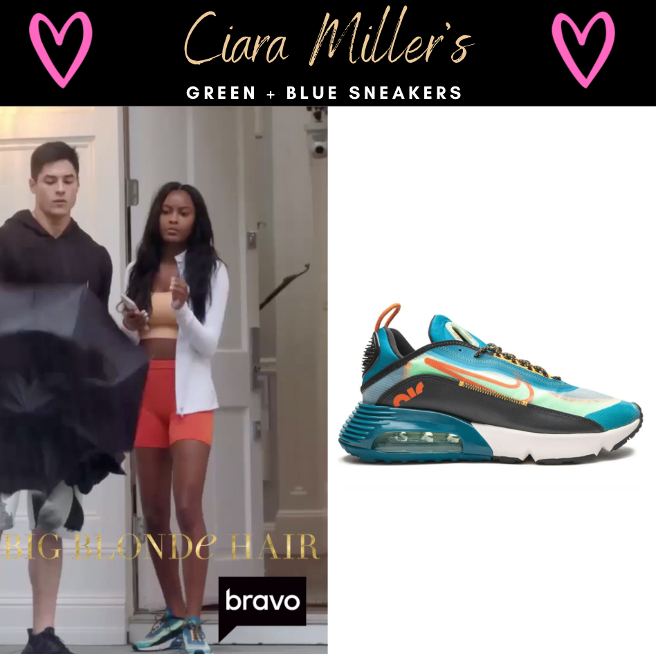 Ciara Miller's Green and Blue Sneakers