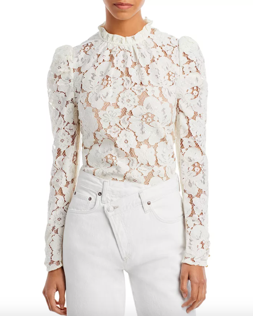Crystal Kung Minkoff's White Lace Top