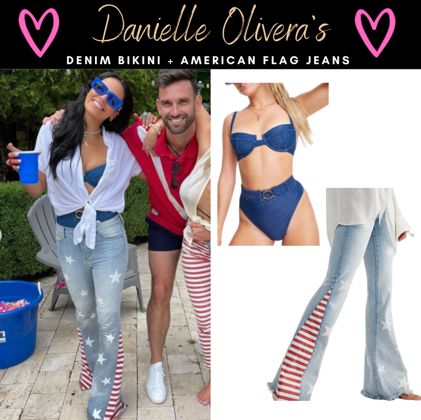 Danielle Olivera's Denim Bikini + American Flag Jeans