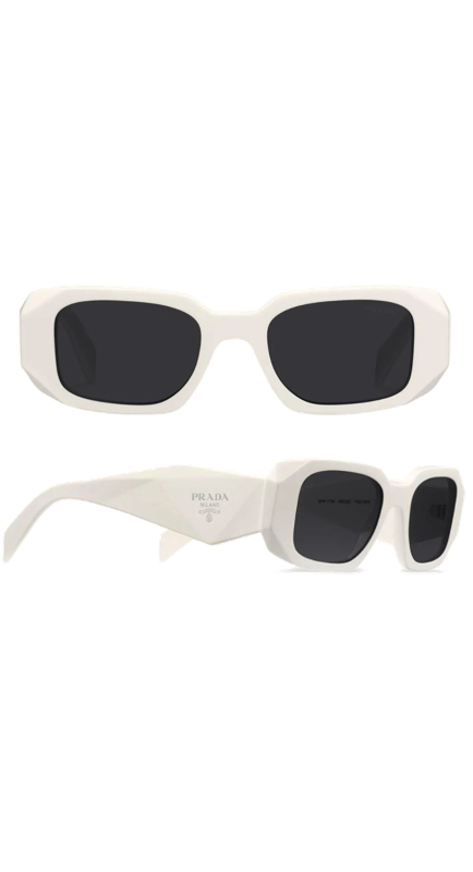 Heather Gay’s White Rectangle Sunglasses
