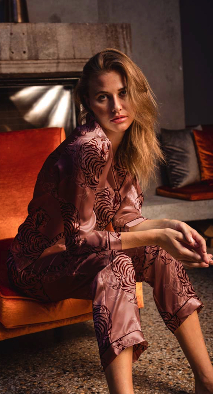 Lisa Barlow’s Mauve Tiger Print Pajamas