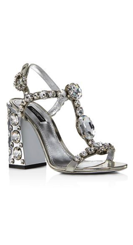 Lisa Barlow’s Silver Crystal Embellished Sandals