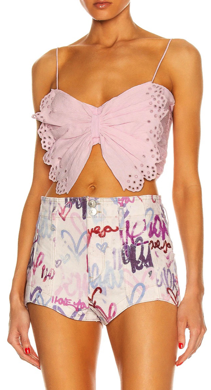Lisa Hochstein’s Pink Butterfly Bow Top
