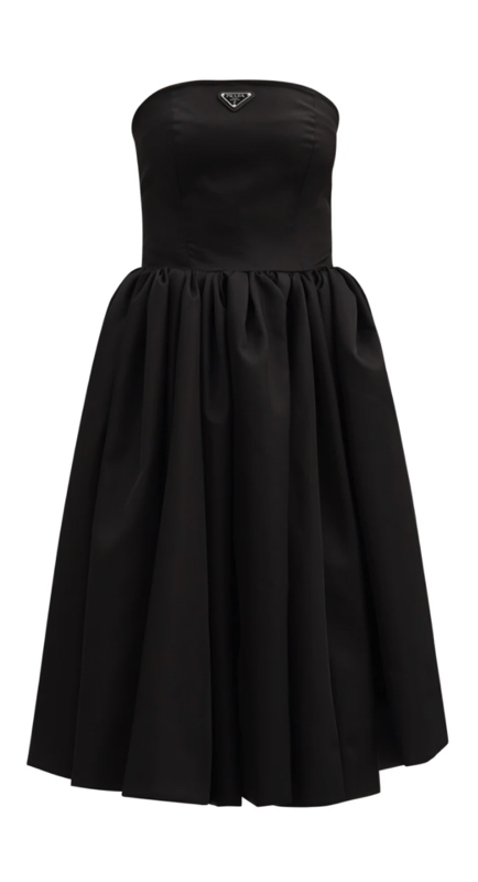 Marysol Patten’s Black Nylon Logo Dress