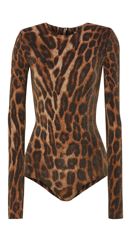 Lisa Barlow’s Metallic Leopard Bodysuit