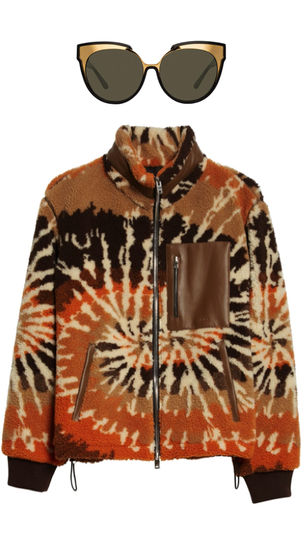 Sutton Stracke’s Brown and Orange Tie Dye Fleece Jacket