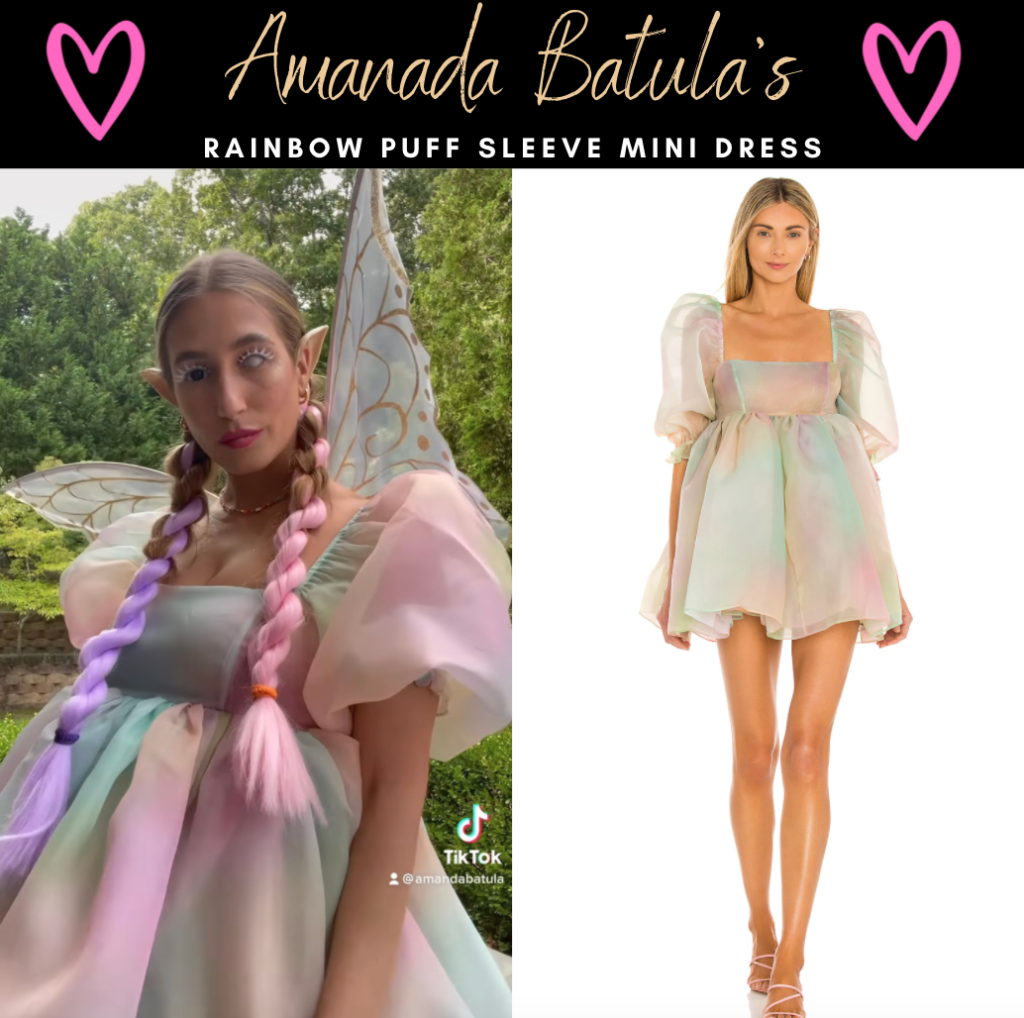Amanda Batula's Rainbow Puff Sleeve Mini Dress